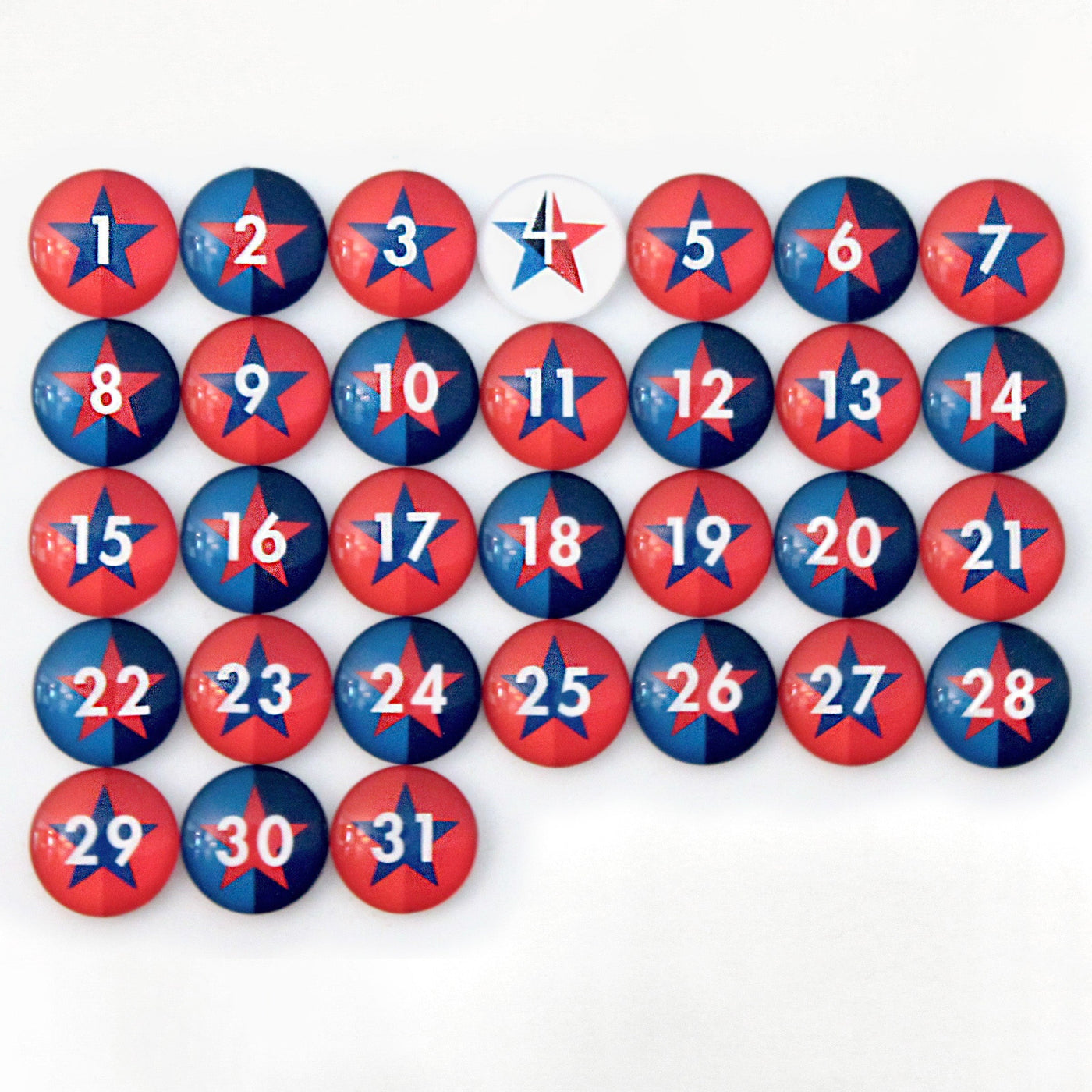 Number Magnets - Stars - Patriotic Independence Day - 4th of July!