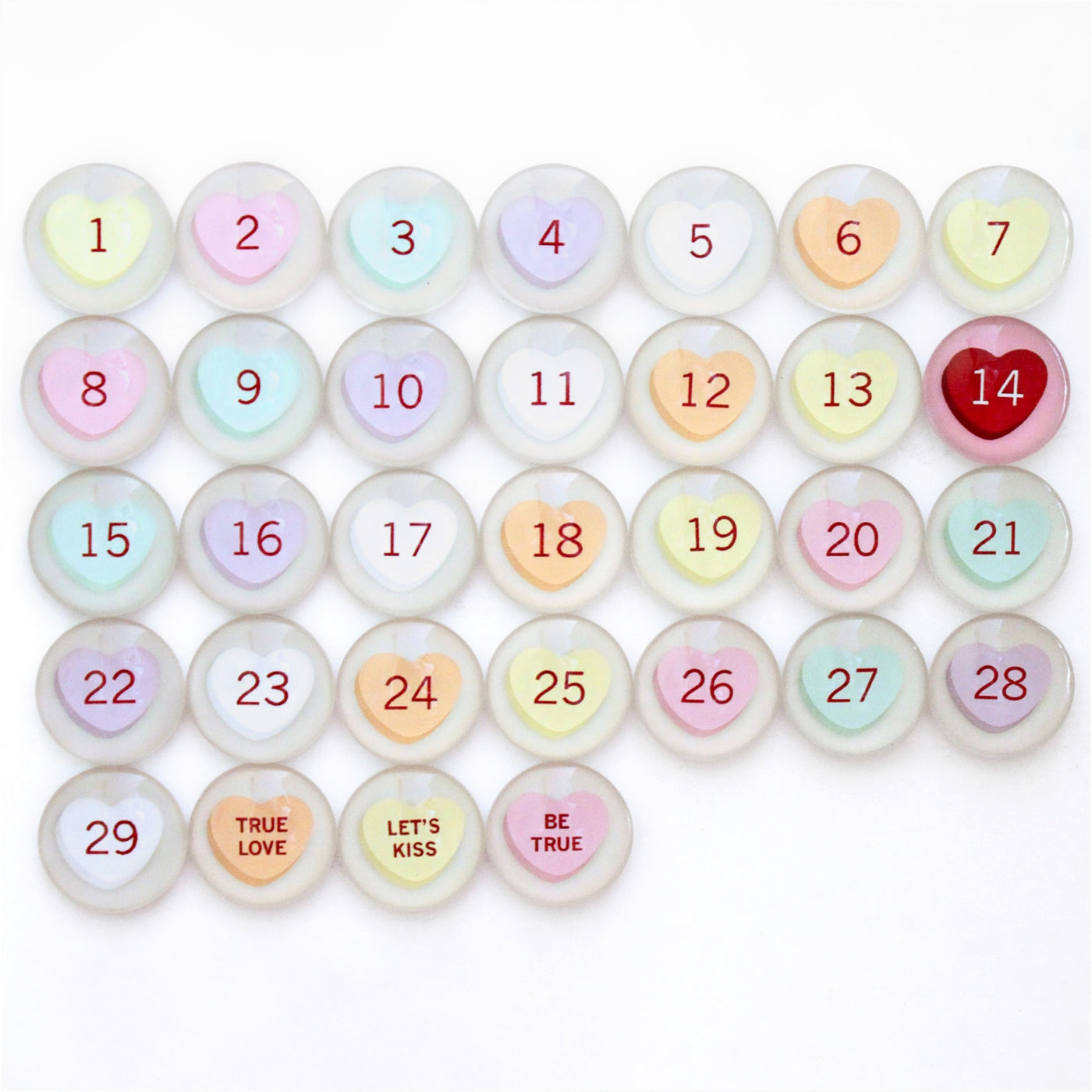 Number Magnets for February | Valentine's Day | Conversation Hearts