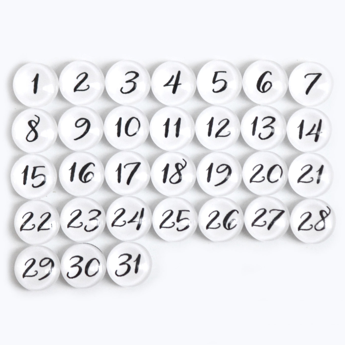Number Magnets - White | Script font