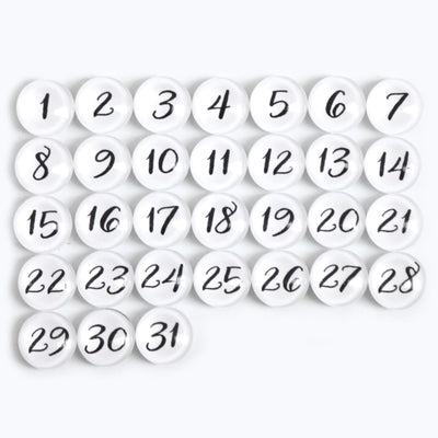 Number Magnets - White | Script font
