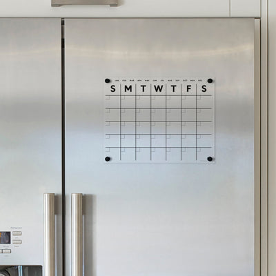 Clear Acrylic Monthly Fridge Calendar