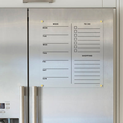 FRIDGE calendar with customizable sections | Magnetic acrylic with black text