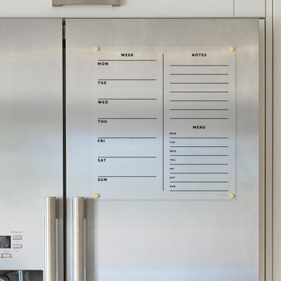 FRIDGE calendar with customizable sections | Magnetic acrylic with black text