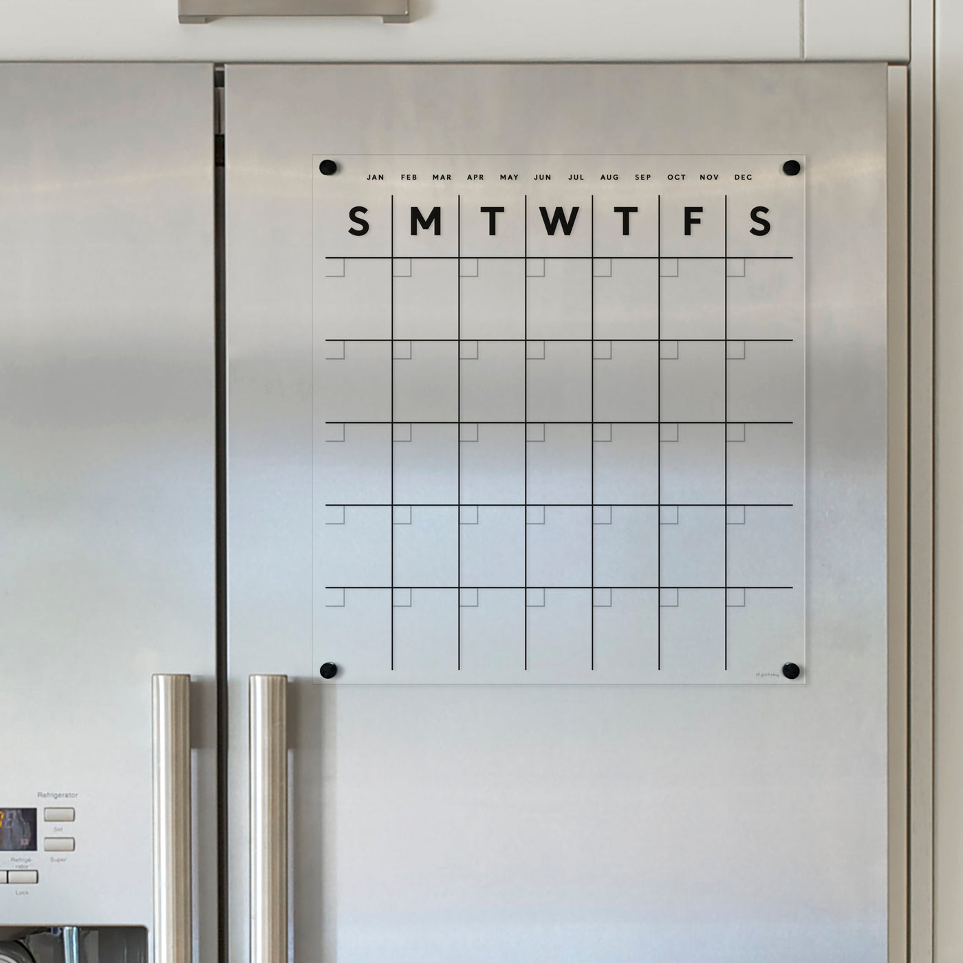 Clear Acrylic Monthly Fridge Calendar
