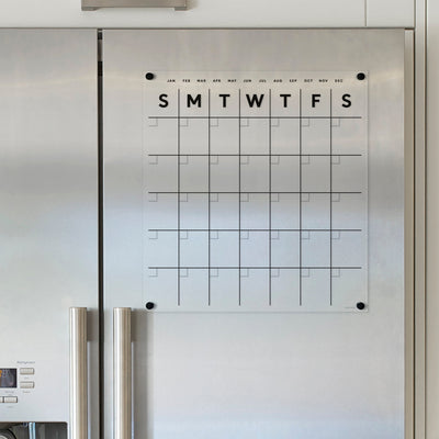 Clear Acrylic Monthly Fridge Calendar