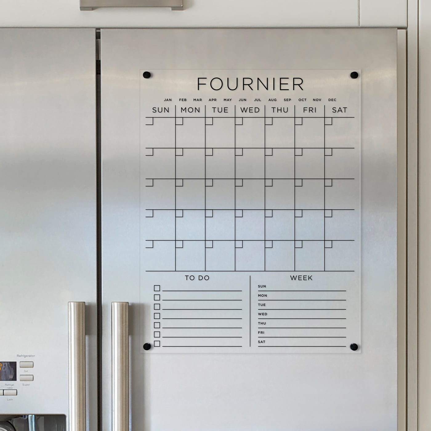 Acrylic Fridge Calendar with Custom Family Name