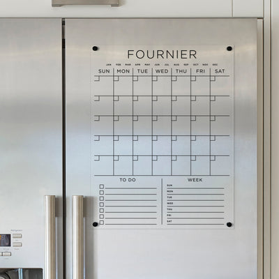 Acrylic Fridge Calendar with Custom Family Name