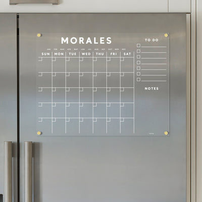 Acrylic fridge calendar with Custom Family Name