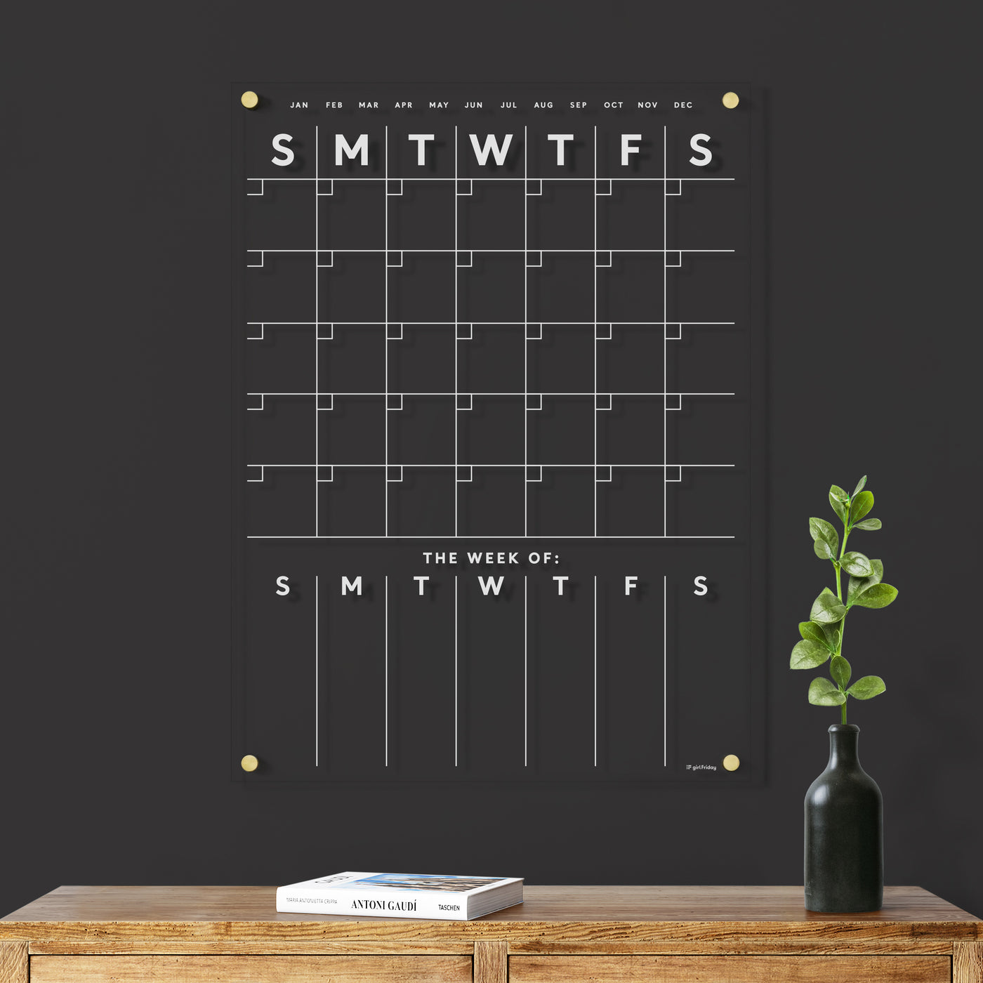 Acrylic Calendar with one month and one week