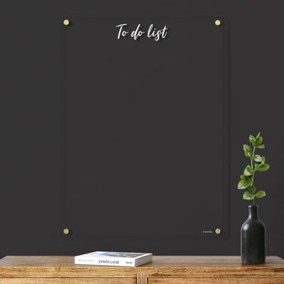 Clear Acrylic Customizable Memo Board | White Text