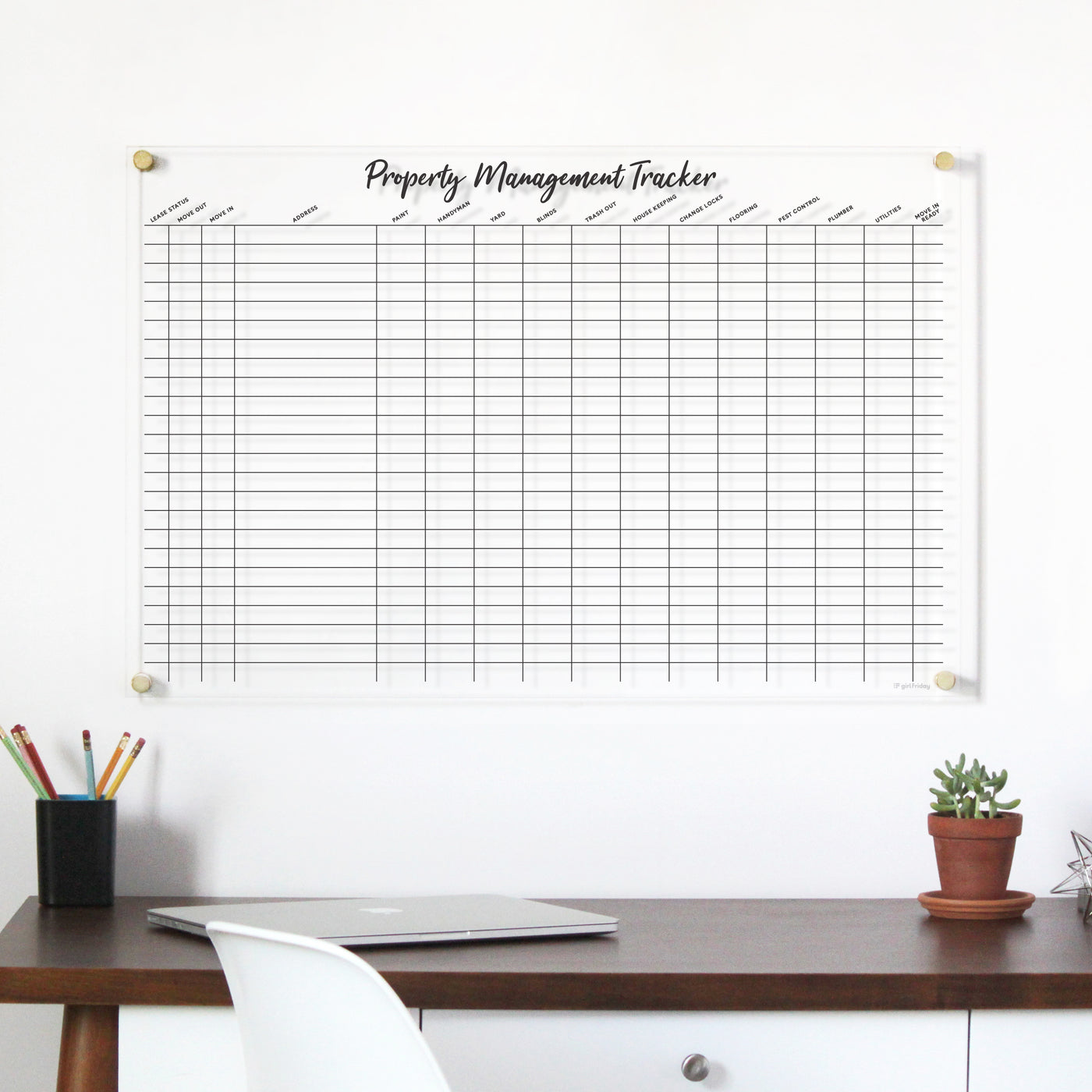 Property Management dry erase board - Custom Acrylic Board