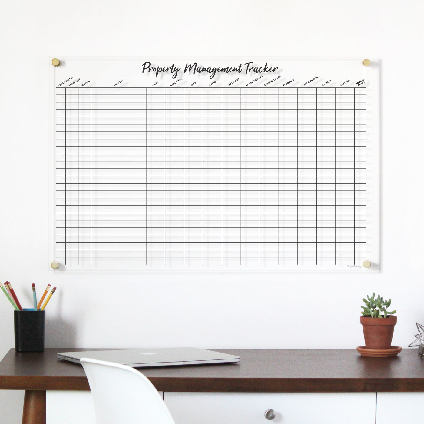 Dry Erase Magnetic Acrylic Calendar – Girl Friday