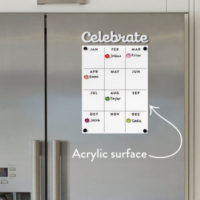 Acrylic Fridge Calendar - Celebrate