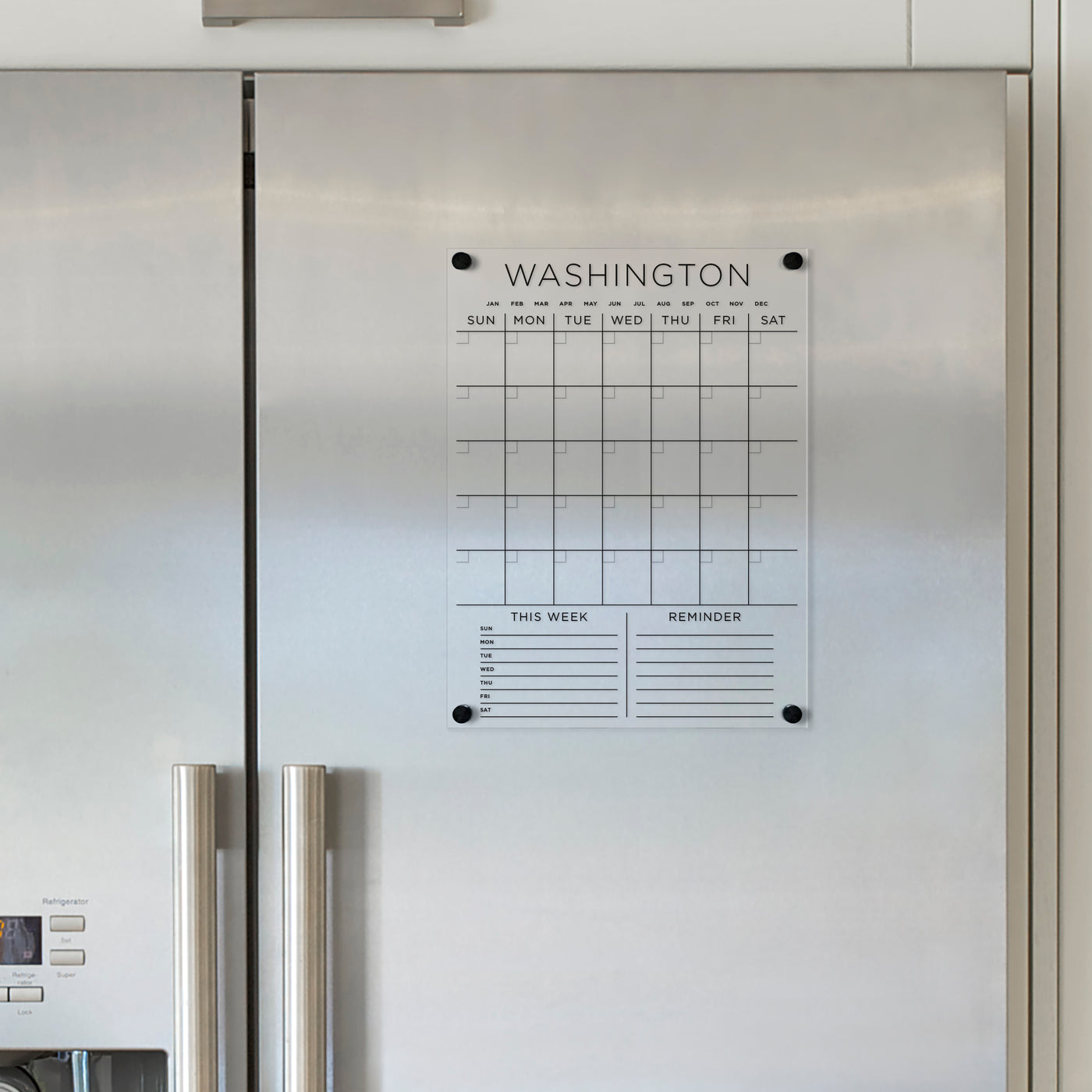 Acrylic Fridge Calendar with Custom Family Name