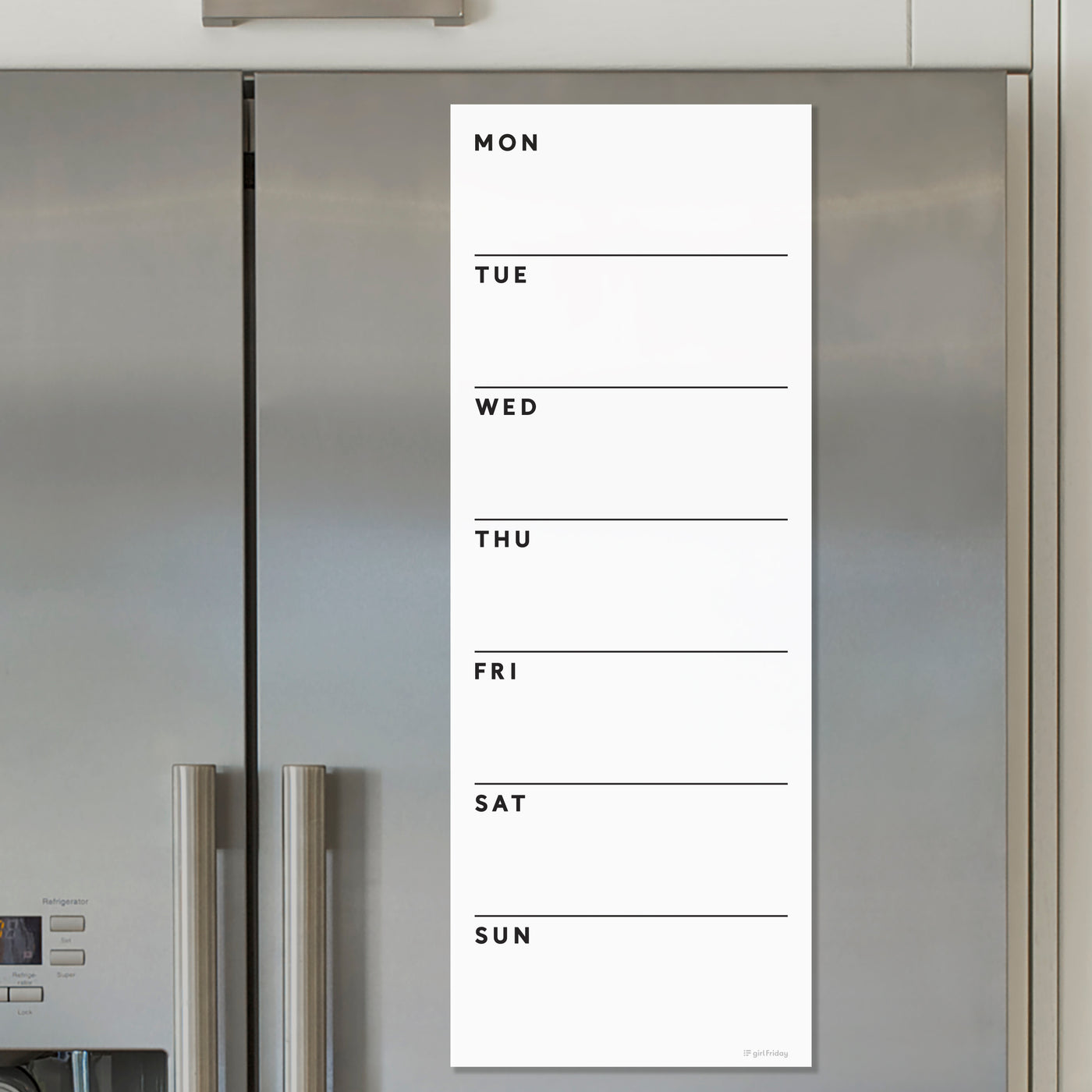 Dry erase wall calendar - perfect for non-magnetic fridge or dorm room wall