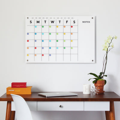Magnetic Acrylic Calendar with Side Notes