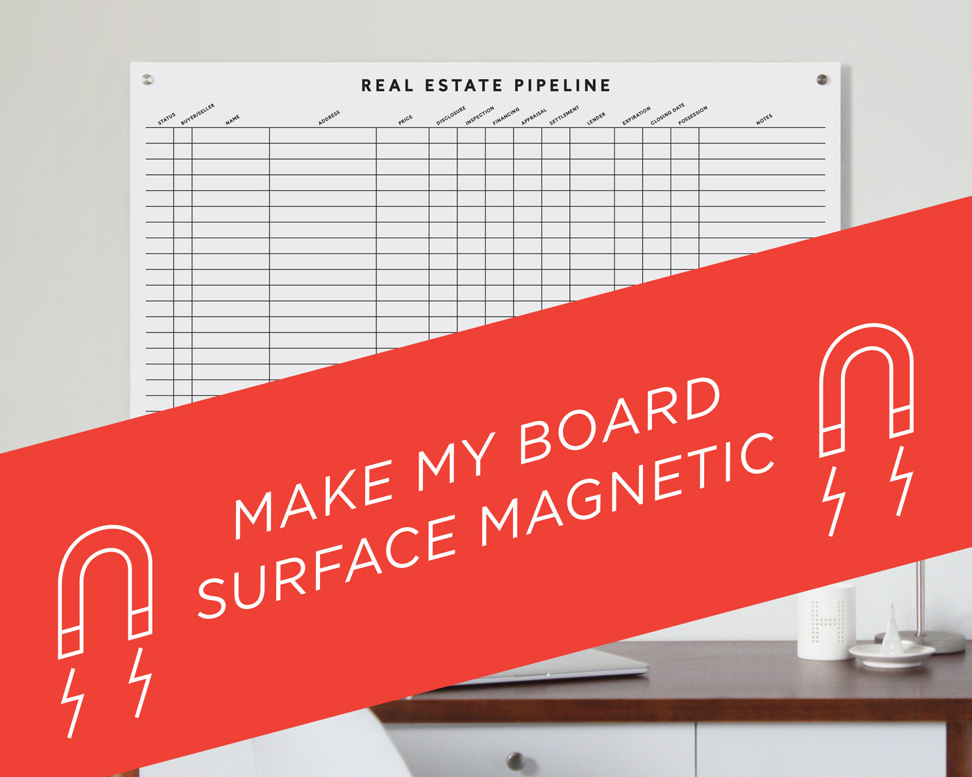 Magnetic surface upgrade - for White Acrylic Business Board