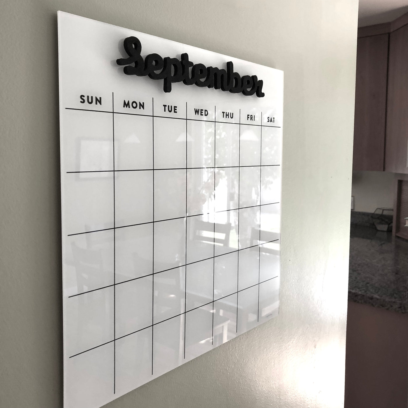 Dry erase calendar - Magnetic Acrylic calendar- Lucite calendar - wall calendar