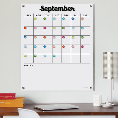 Magnetic Acrylic Calendar with black magnetic months