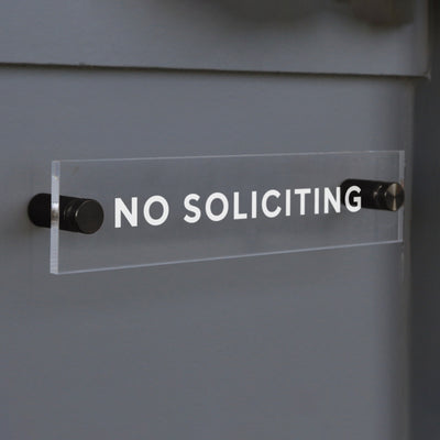 No Soliciting Acrylic sign