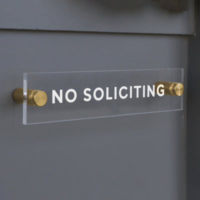 No Soliciting Acrylic sign