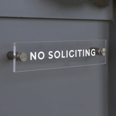 No Soliciting Acrylic sign