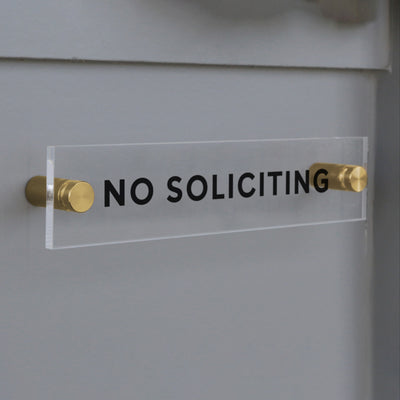No Soliciting Acrylic sign