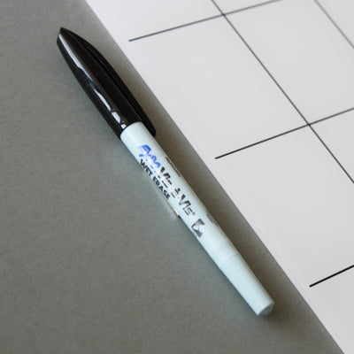 White Acrylic Fridge Calendar with bottom notes | Month words