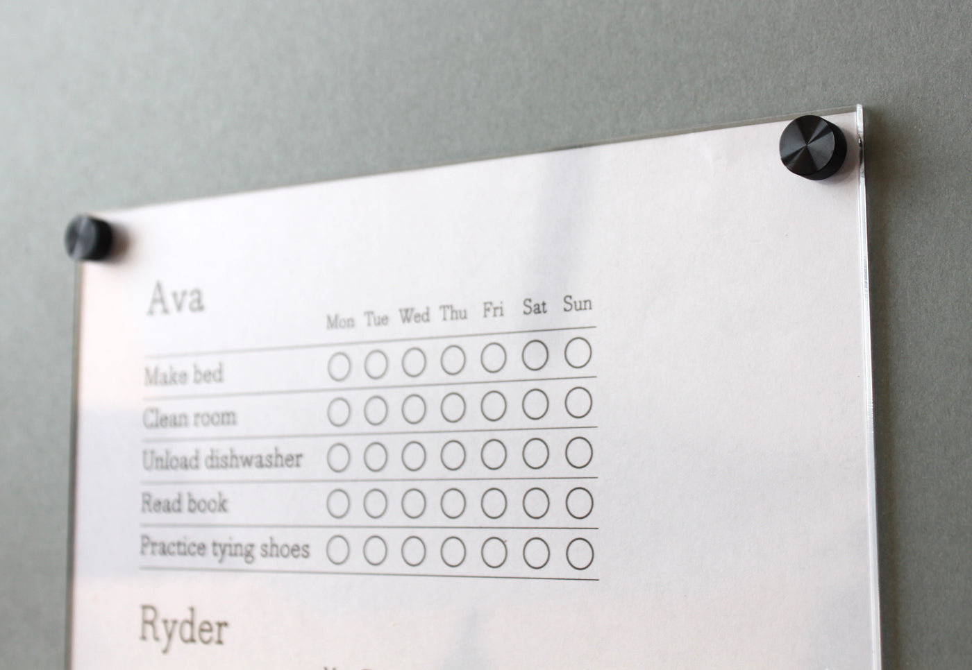 Magnetic Chore Chart cover - a magnetic dry erase clear cover for paper chore charts or other lists!