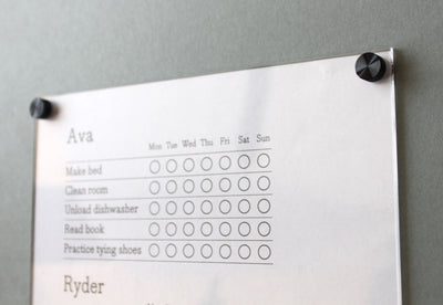 Magnetic Chore Chart cover - a magnetic dry erase clear cover for paper chore charts or other lists!