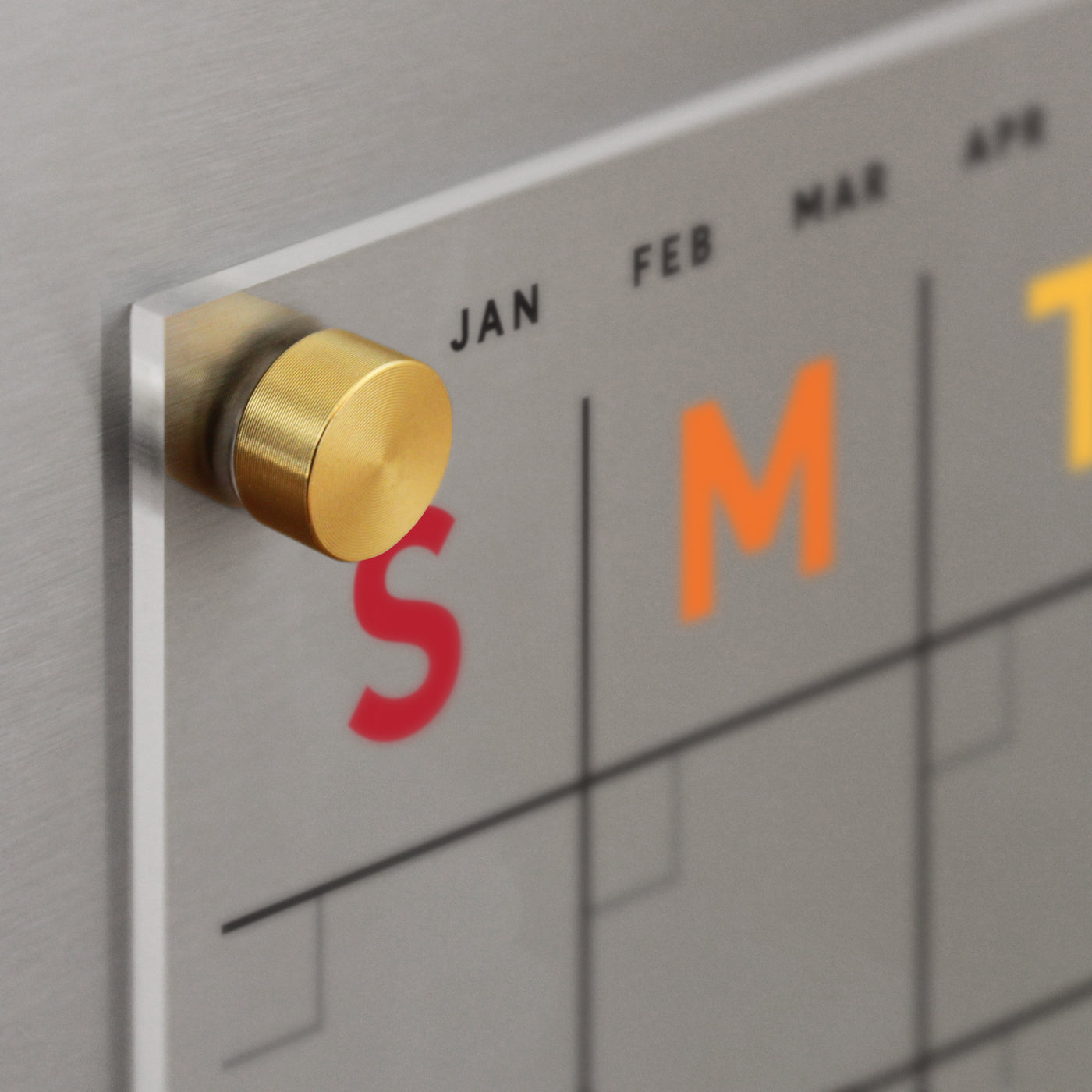 Acrylic fridge calendar with rainbow text