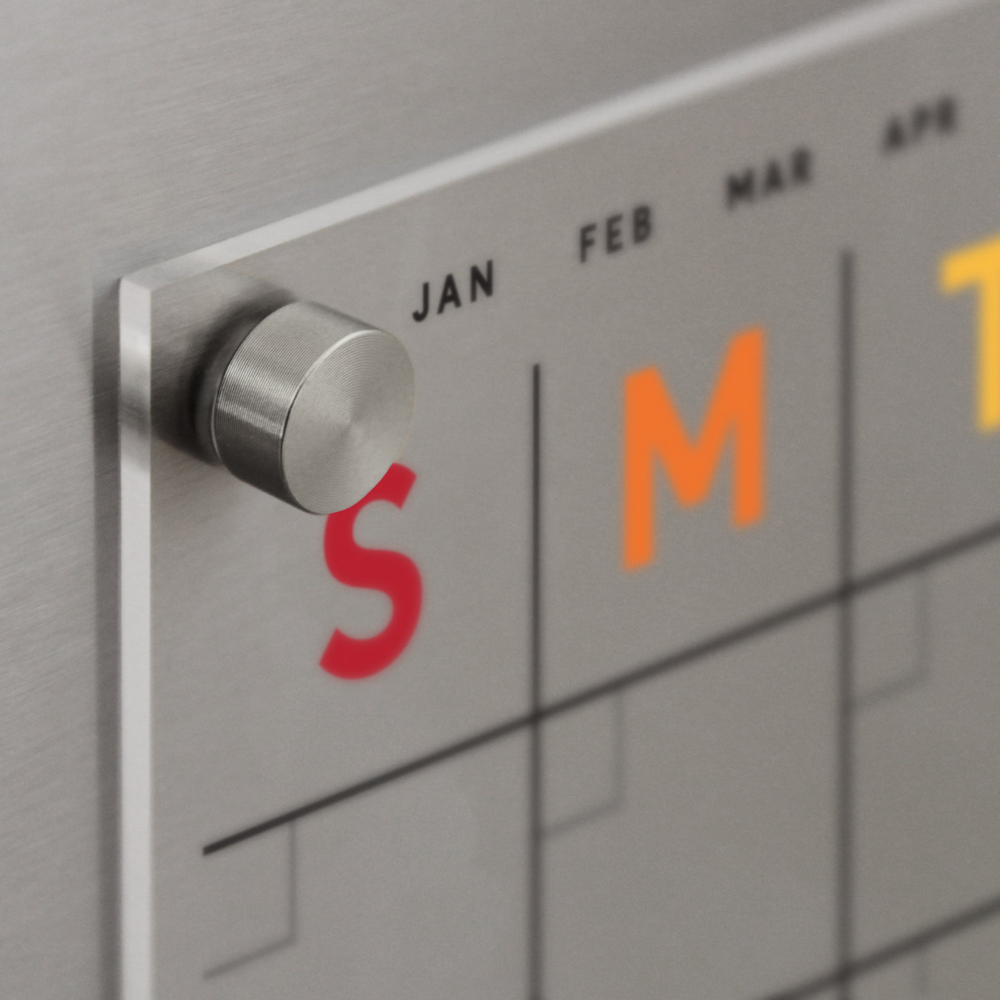 Acrylic fridge calendar with rainbow text