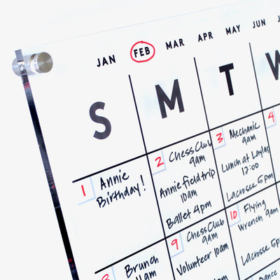 Acrylic Calendar with bottom notes