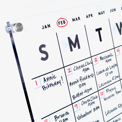 Acrylic Calendar with bottom notes