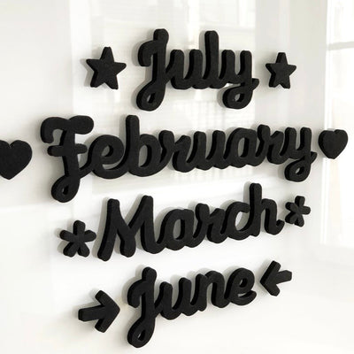 Magnetic month words